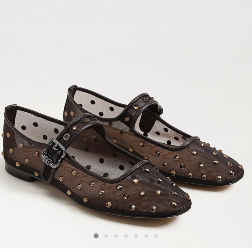 Sam Edelman cafe noir Mesh Flats with Gold Studs